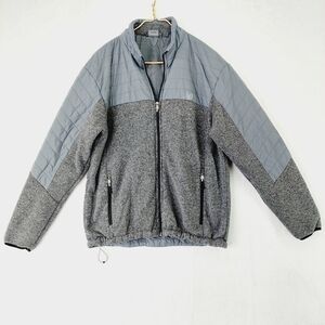 New Balance Gray Two Textures Cozy and Comfy Men's Zip Up Jacket Z14